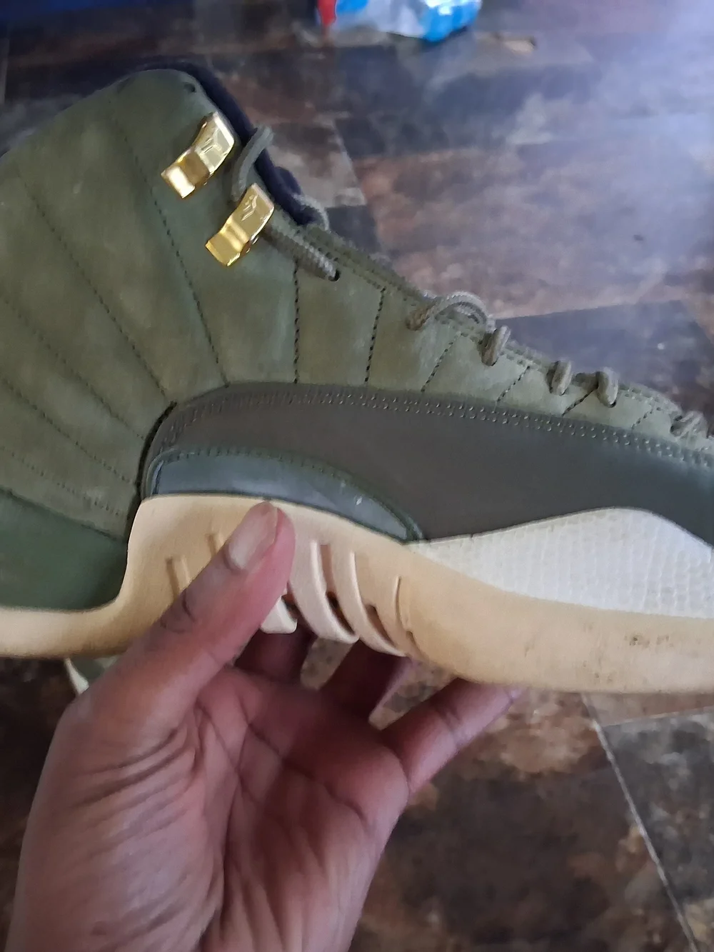 Jordan Men's Olive Green Mid-Top Basketball Shoes